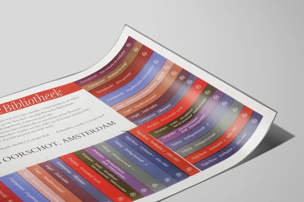 Venäläisen kirjaston juliste - Seinän koristelu klassinen venäläinen kirjallisuus
