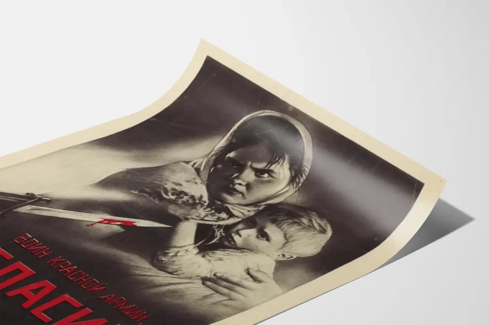 Venäläisen propagandajulisteen sota 1942 suoja