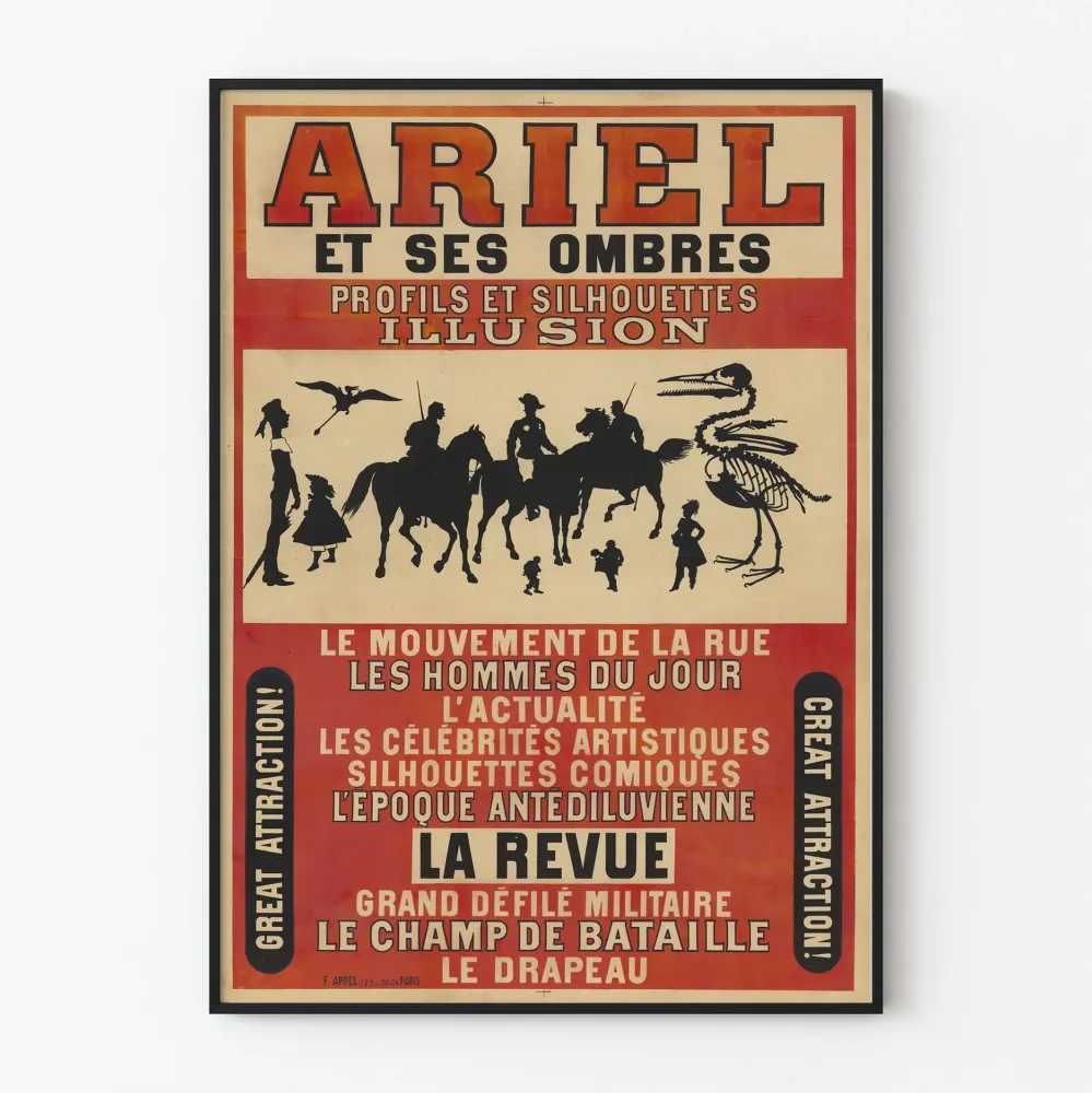 Vintage Ariel ja hänen varjonsa - Profiilit ja siluetit illuusio