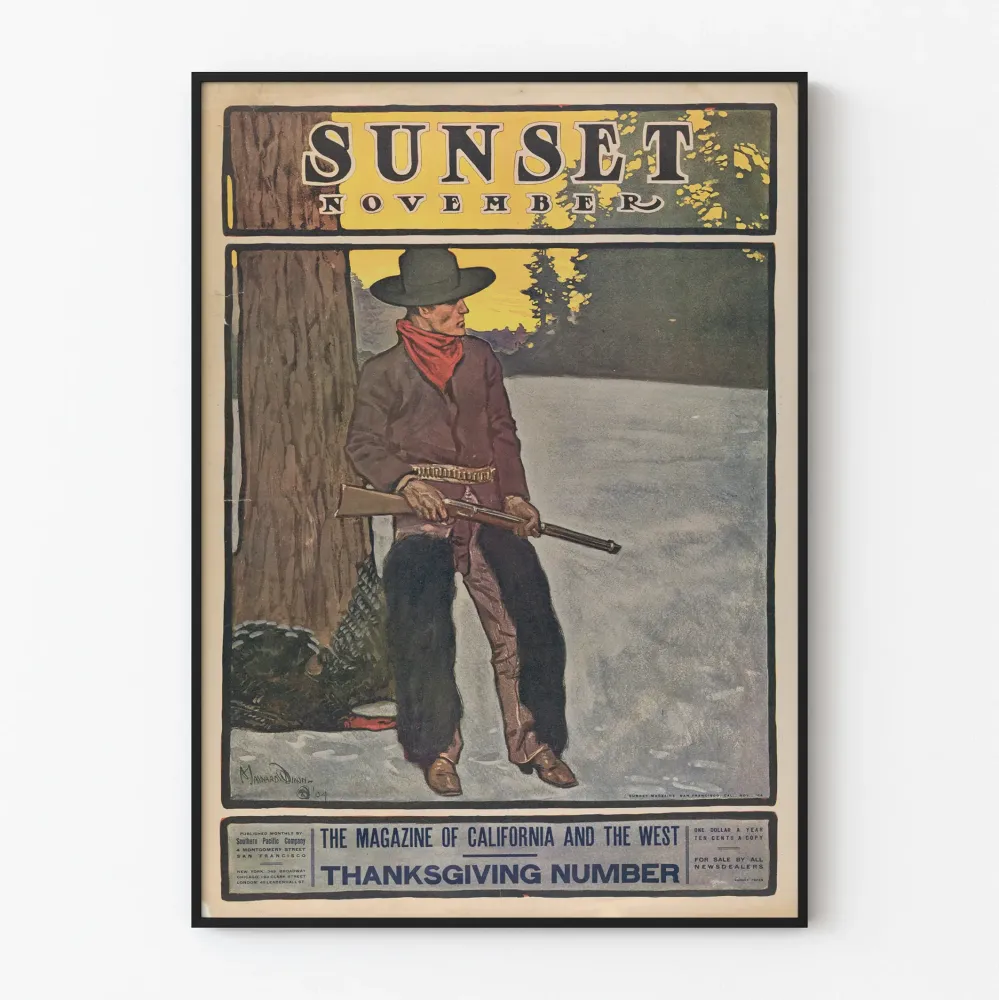Vintage auringonlasku -lehti marraskuu - Erikoisjuhla Thanksgiving