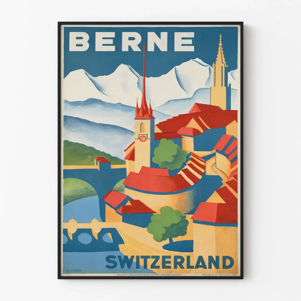 Vintage Berne Sveitsi - Retroseinäkkeilijä sisustukseen