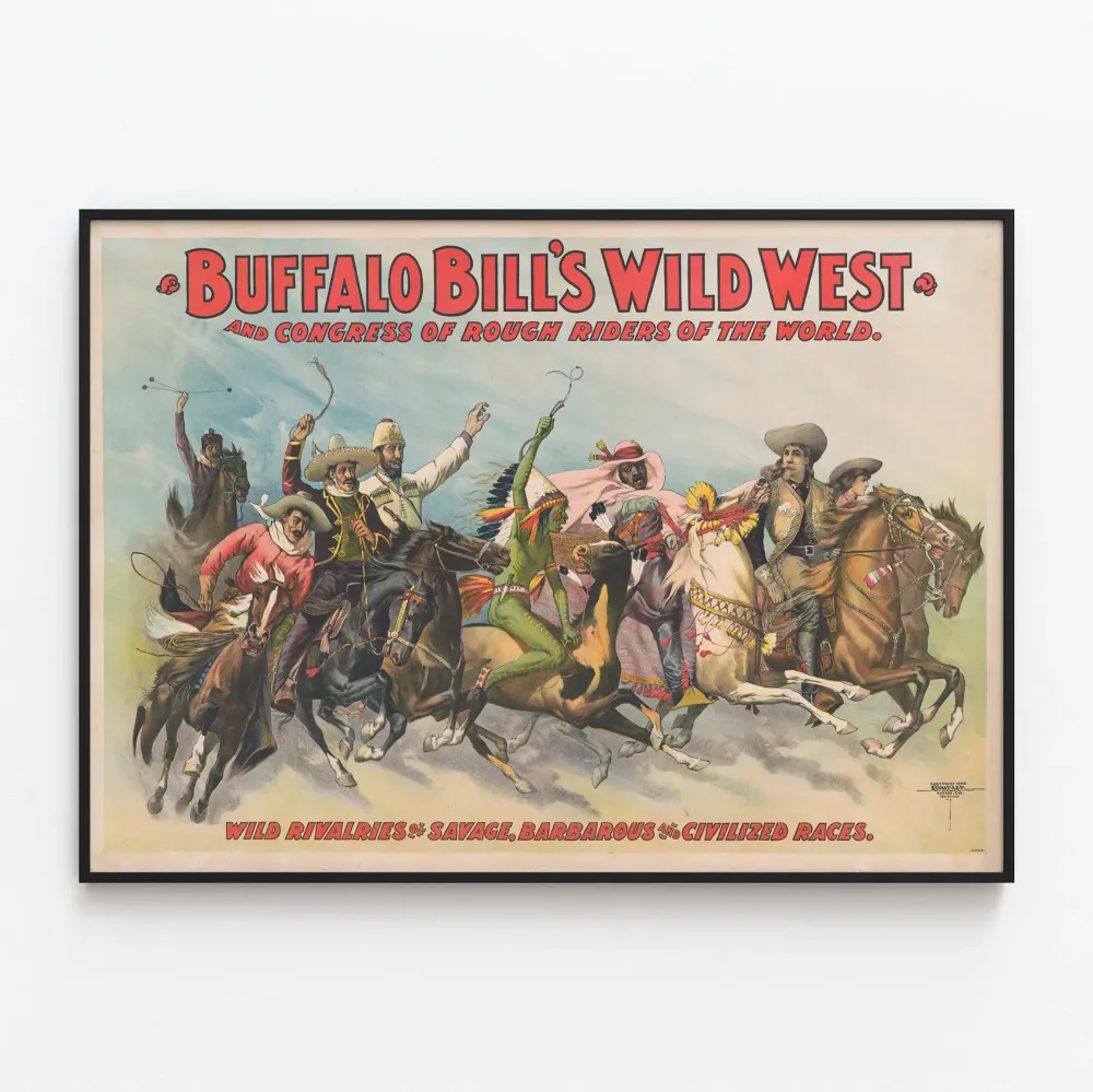 Vintage Buffalo Bill’s Wild West - Seinäkoriste lännen ja ratsastuksen teemasta