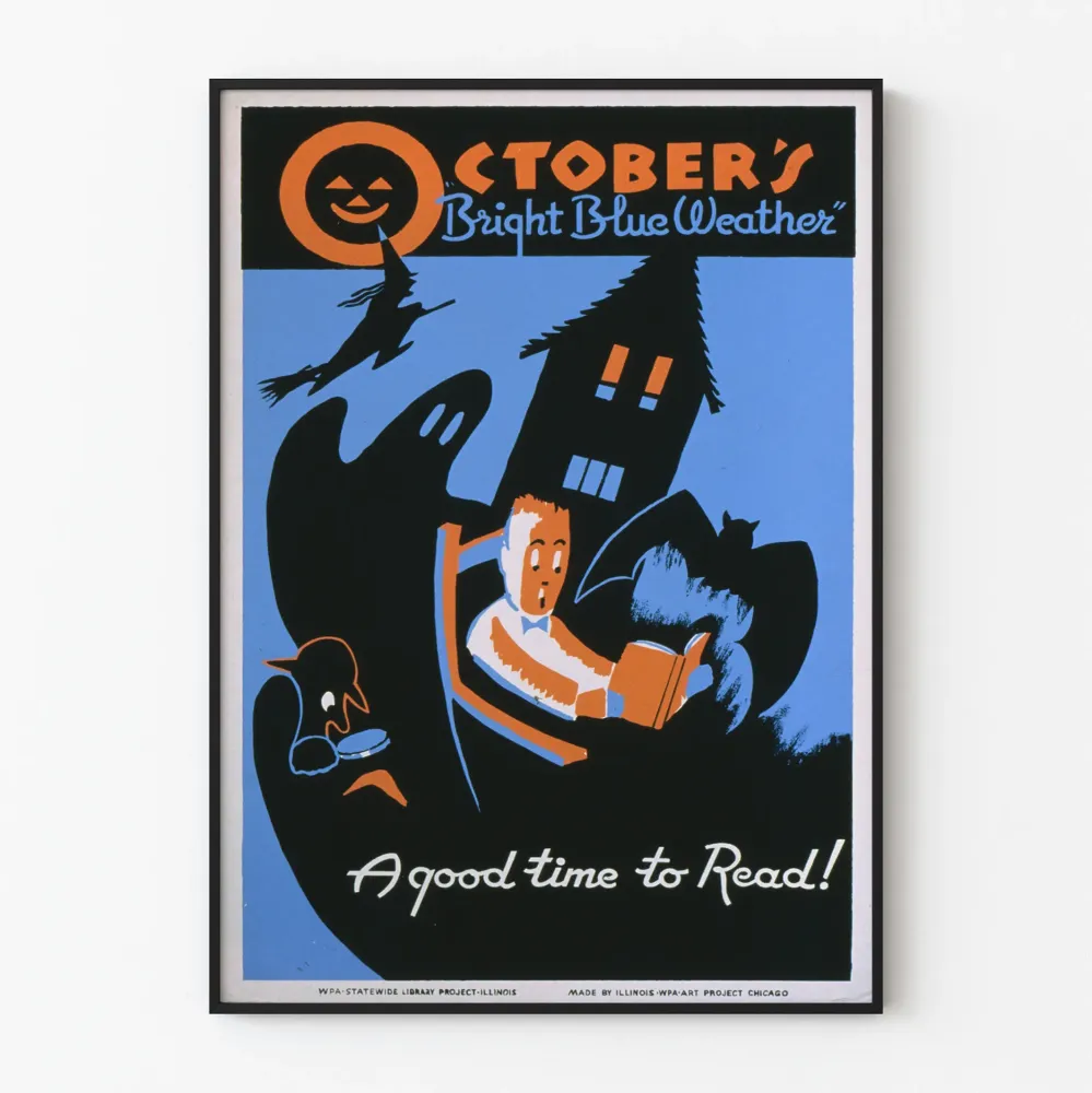 Vintage Halloween-luettelo lokakuussa - Seinäsisustus lukemiseen