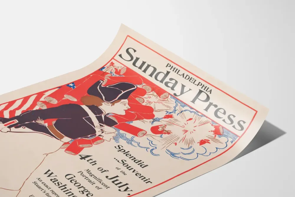 Vintage Philadelphia Sunnuntai Lehti 1896 - Isänmaallinen Seinäkäsittely