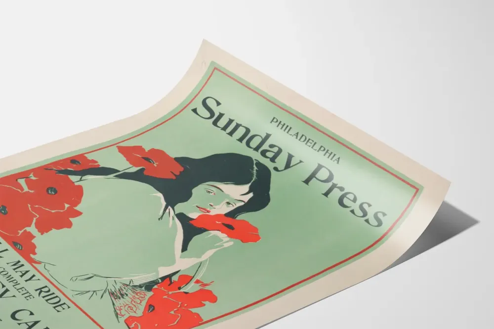 Vintage Philadelphia Sunnuntai Lehti 1896 - Retroseinäkkeulauta