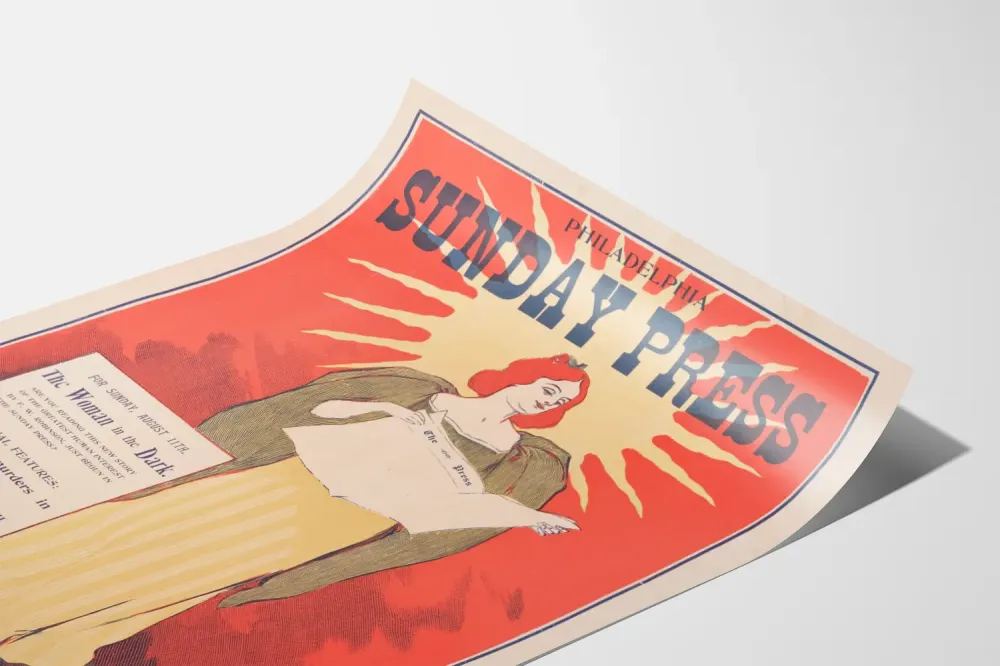 Vintage Philadelphia Sunnuntai Lehti - Nainen pimeässä