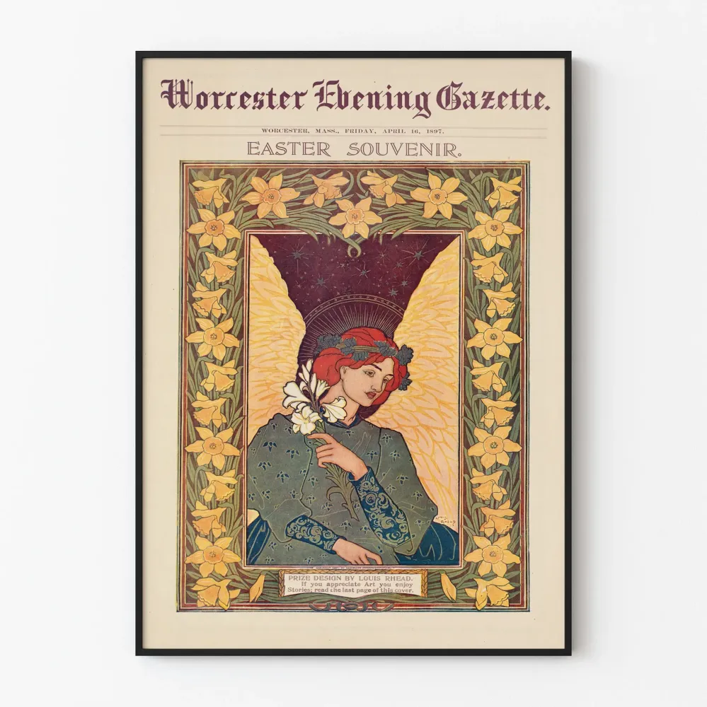 Vintage pääsiäismuistoesite - Seinäkäsittely vanha aikakauslehti