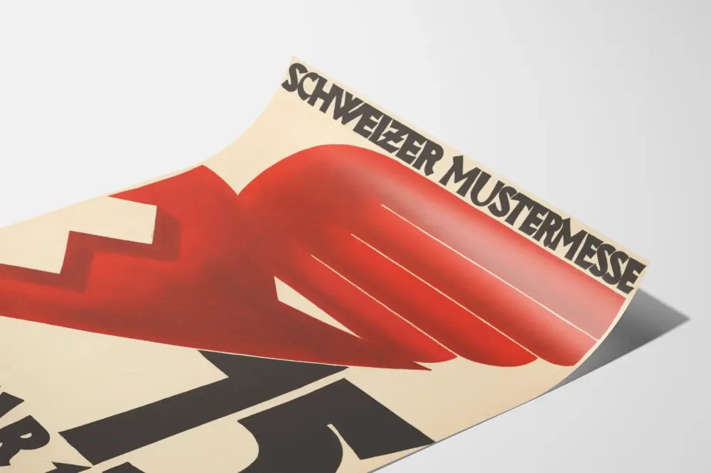 Vintage Schweizers Mustermesse 1925 - Graafinen seinäkoriste