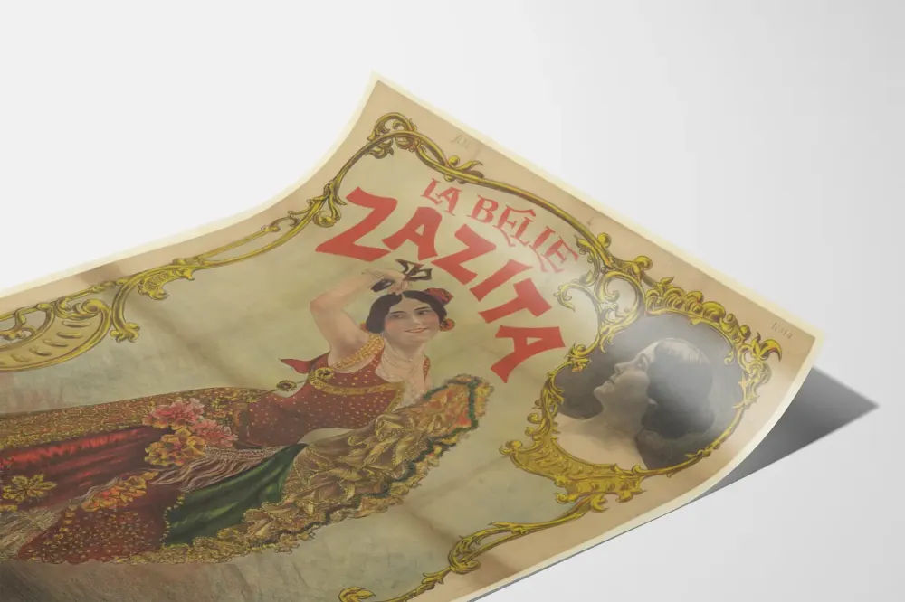 Vintage sisustustuloste La Belle Zazita juhlapuvussa