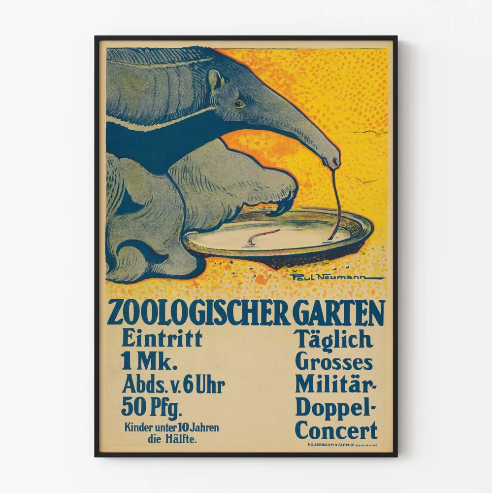 Vintage sisustustuloste Puutarha Zoologinen puisto muurahaissyöjä ja sotilassoitto