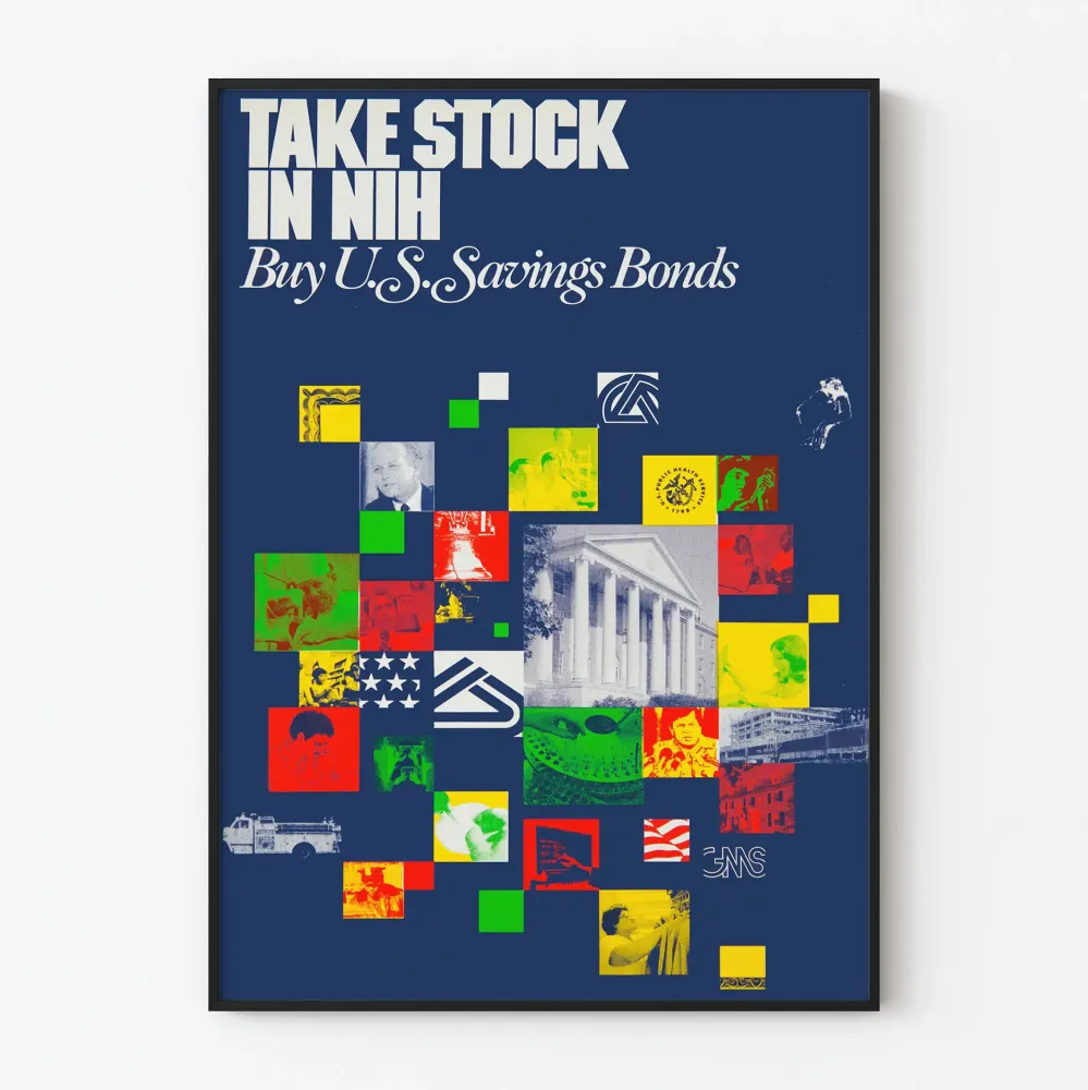 Vintage sisustustuloste Take Stock NIH - Poster Américain U.S. Savings Bonds