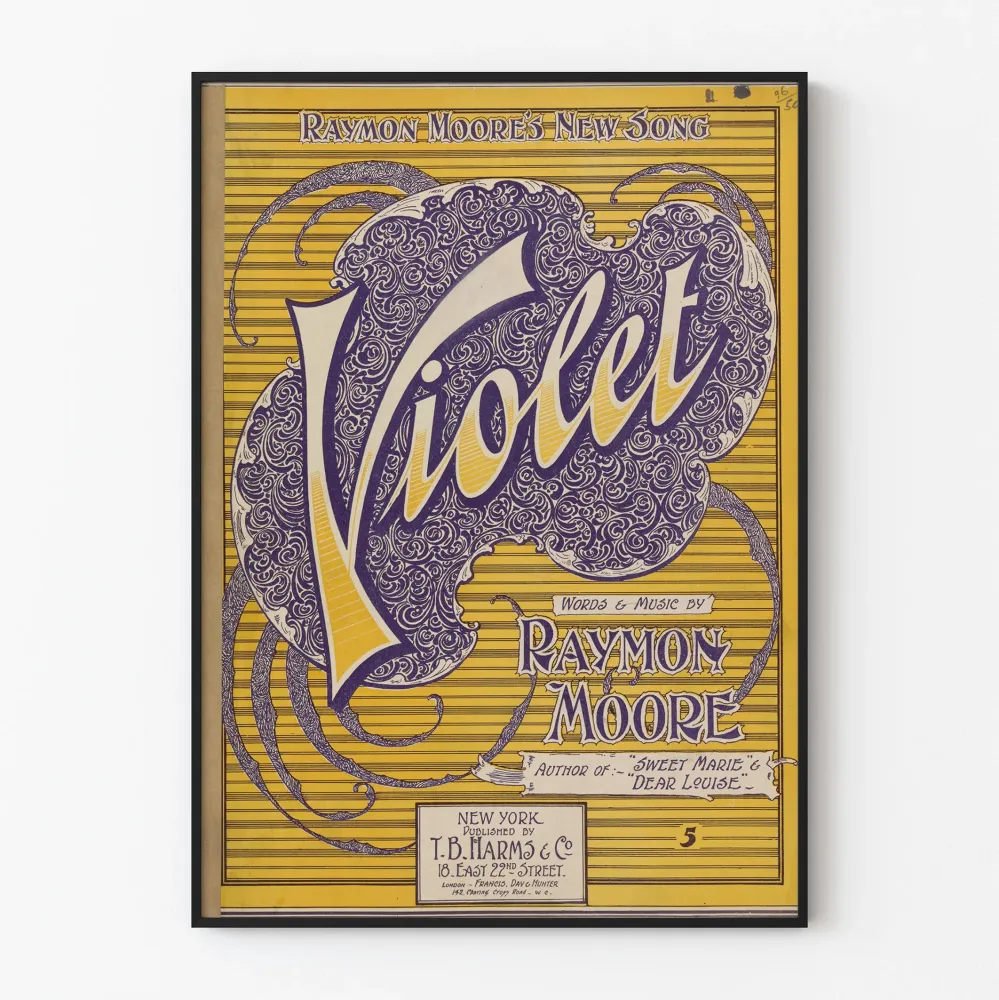 Vintage sisustustuloste 'Violet' Raymon Moorelta