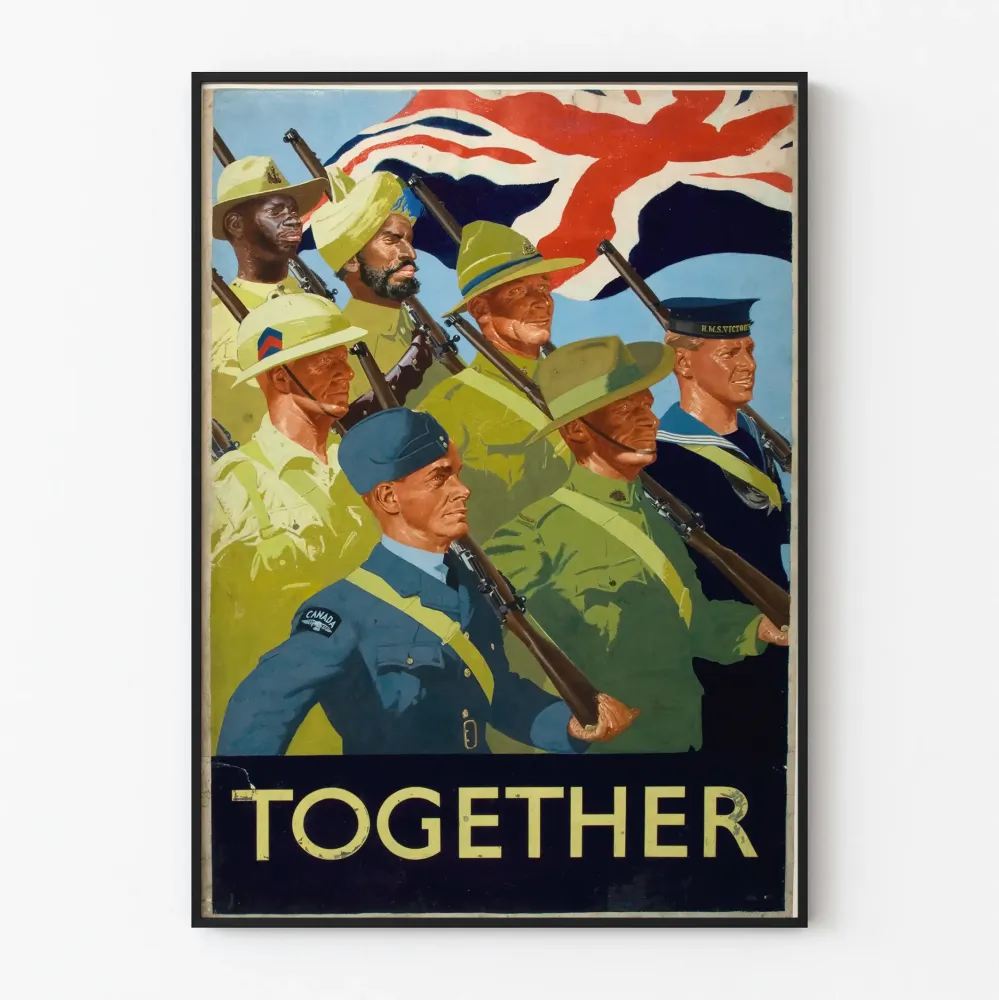 Vintage sotilasarvoposteri - Kansainvälisen yksikön kokonaisuus