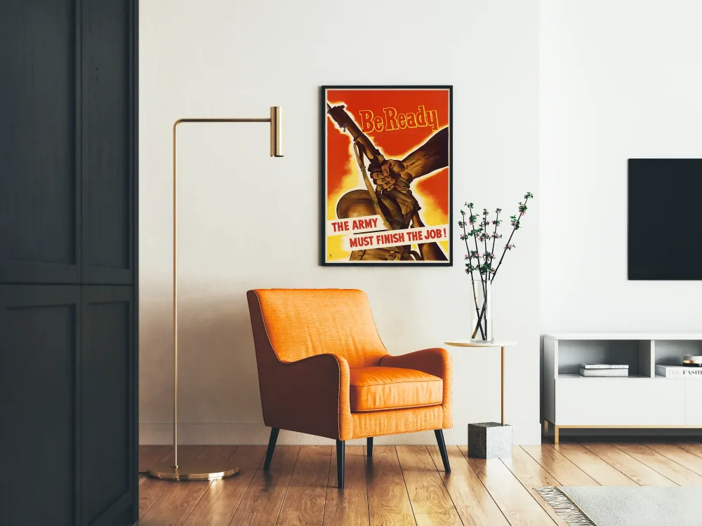 Vintage sotilasilmoitus Be Ready - Armeijan on saatava työ valmiiksi