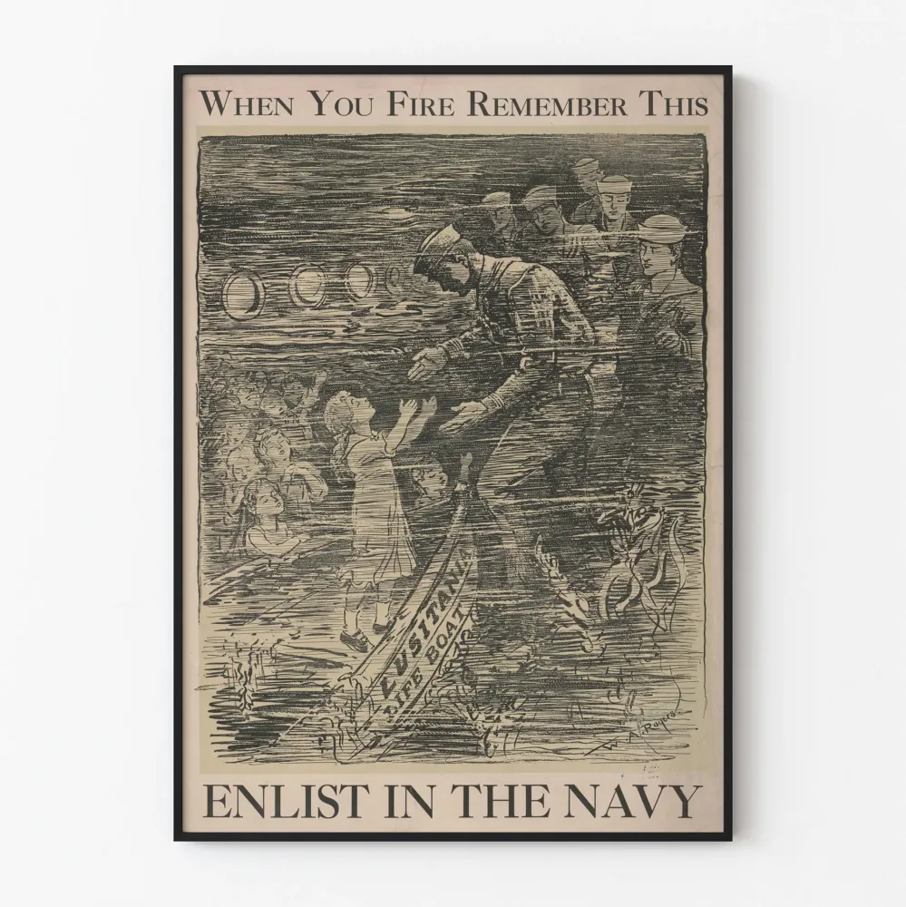 Vintage sotilaspublika US Navy - Kun ammut, muista tämä