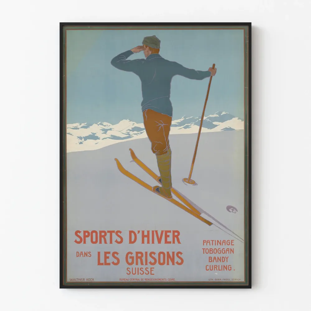 Vintage talvilajitelma Grisonien alueella - Alppiseinäkoriste