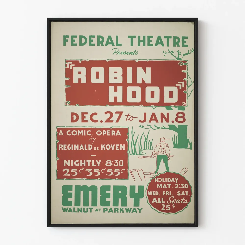 Vintage teatteri Robin Hood - Retro seinäkoriste Artem Legrand