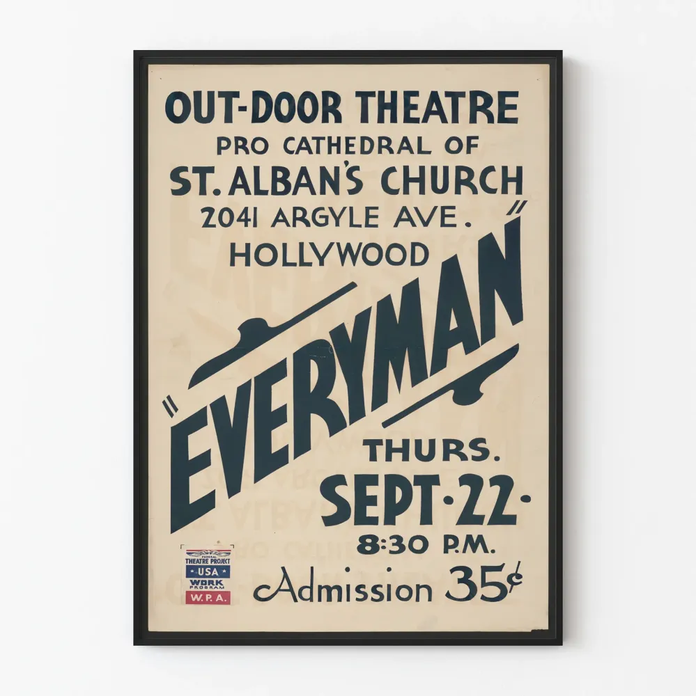 Vintage teatteri-ilmoitus ulkoilmanäytökseen Everyman Hollywoodissa