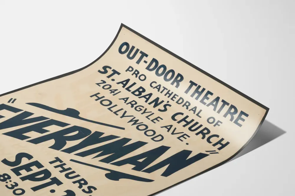 Vintage teatteri-ilmoitus ulkoilmanäytökseen Everyman Hollywoodissa