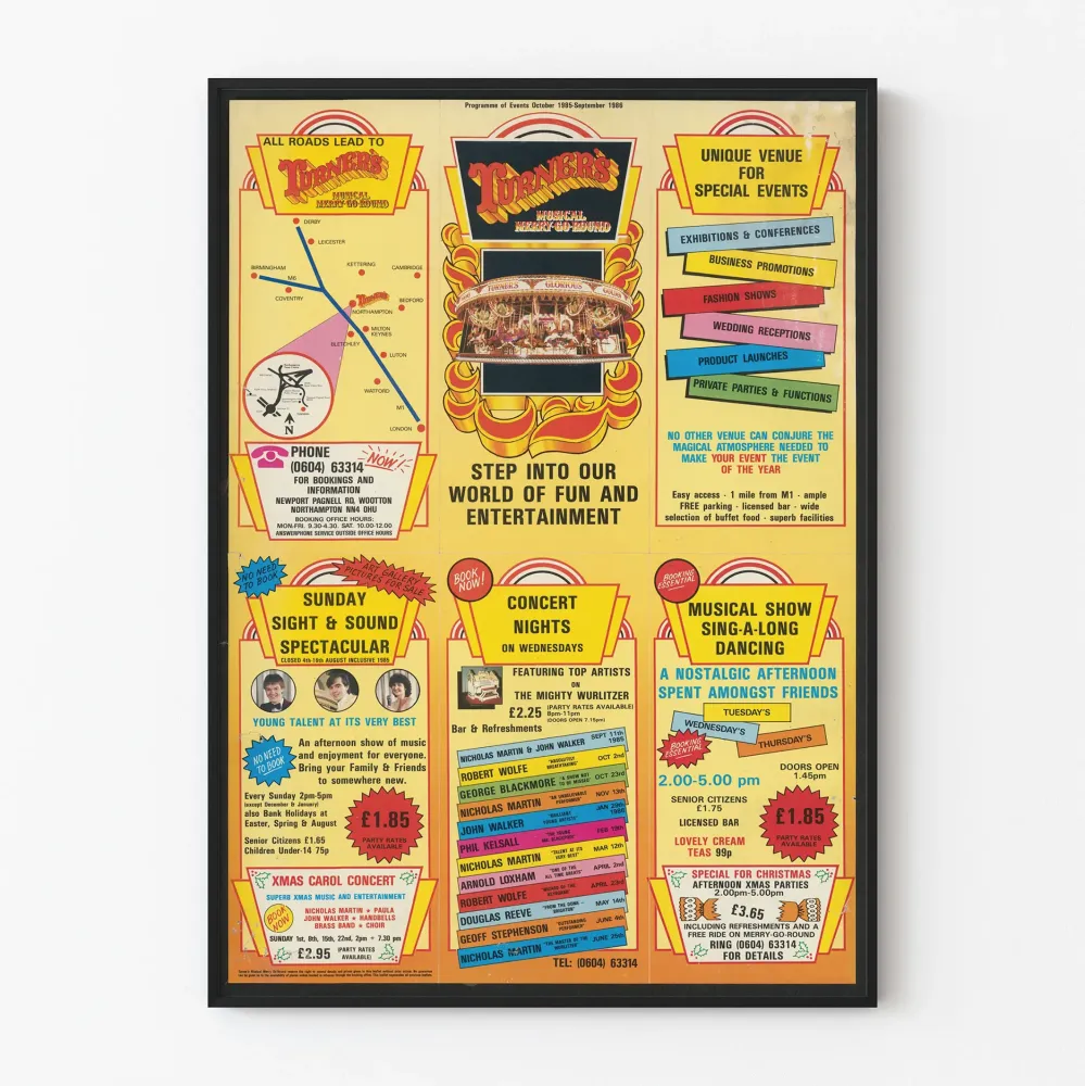 Vintage Turner’s Musikaalinen Karuselli - Tapahtumakalenteri 1985-1986