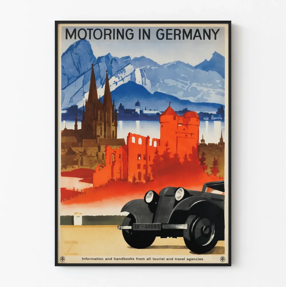 Vintage-autokilpi Saksassa - Automaalausseinän koriste