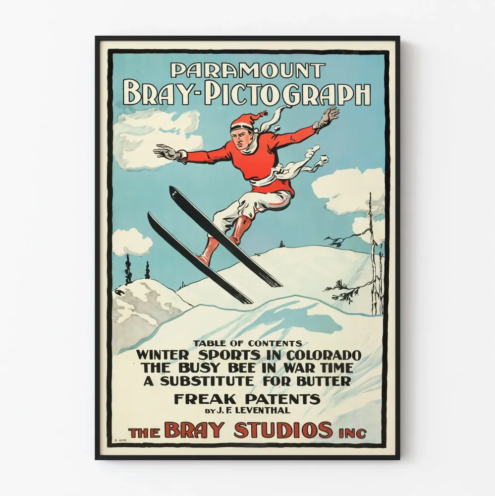 Vintagehiihtolista Paramount Bray-Pictograph 1920-luvulta