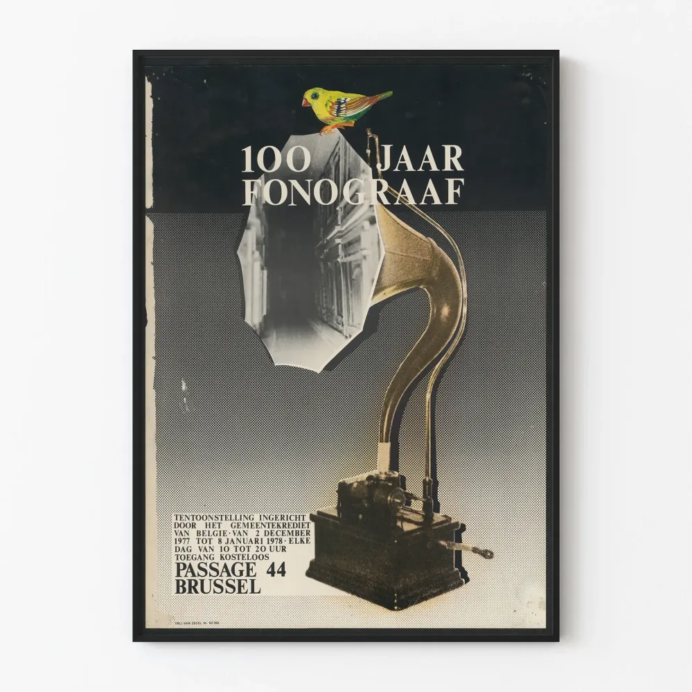 Vintagejuliste 100 vuotta fonografista - Retroseinäkkeen sisustus