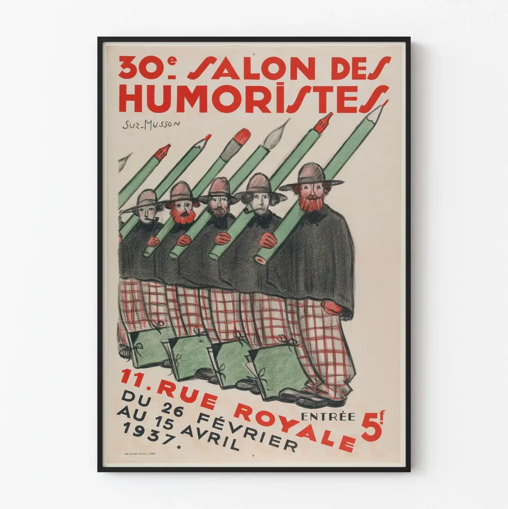 Vintagejuliste 30e Salon des Humoristes 1937 seinäkoriste
