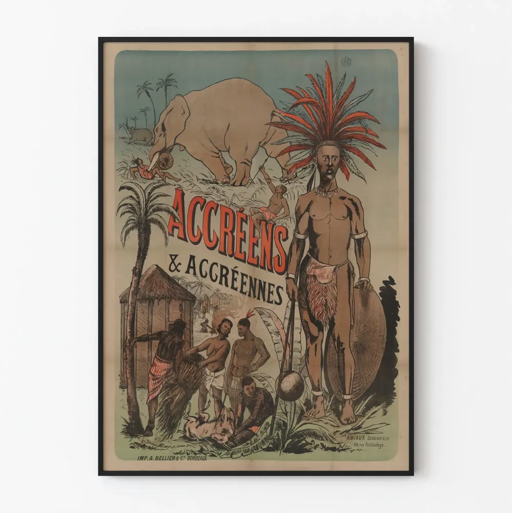 Vintagejuliste Accréens & Accréennes - Etnografinen seinäkoristelu