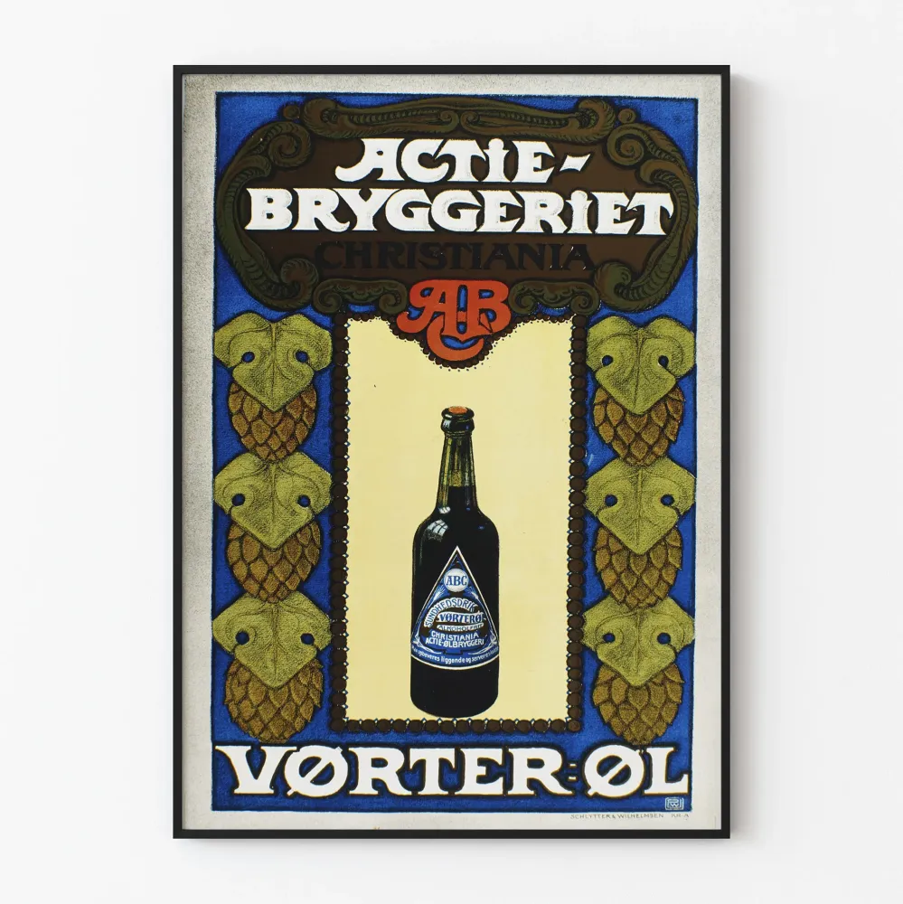 Vintagejuliste Actie Bryggeriet Vørter Øl koristeellinen