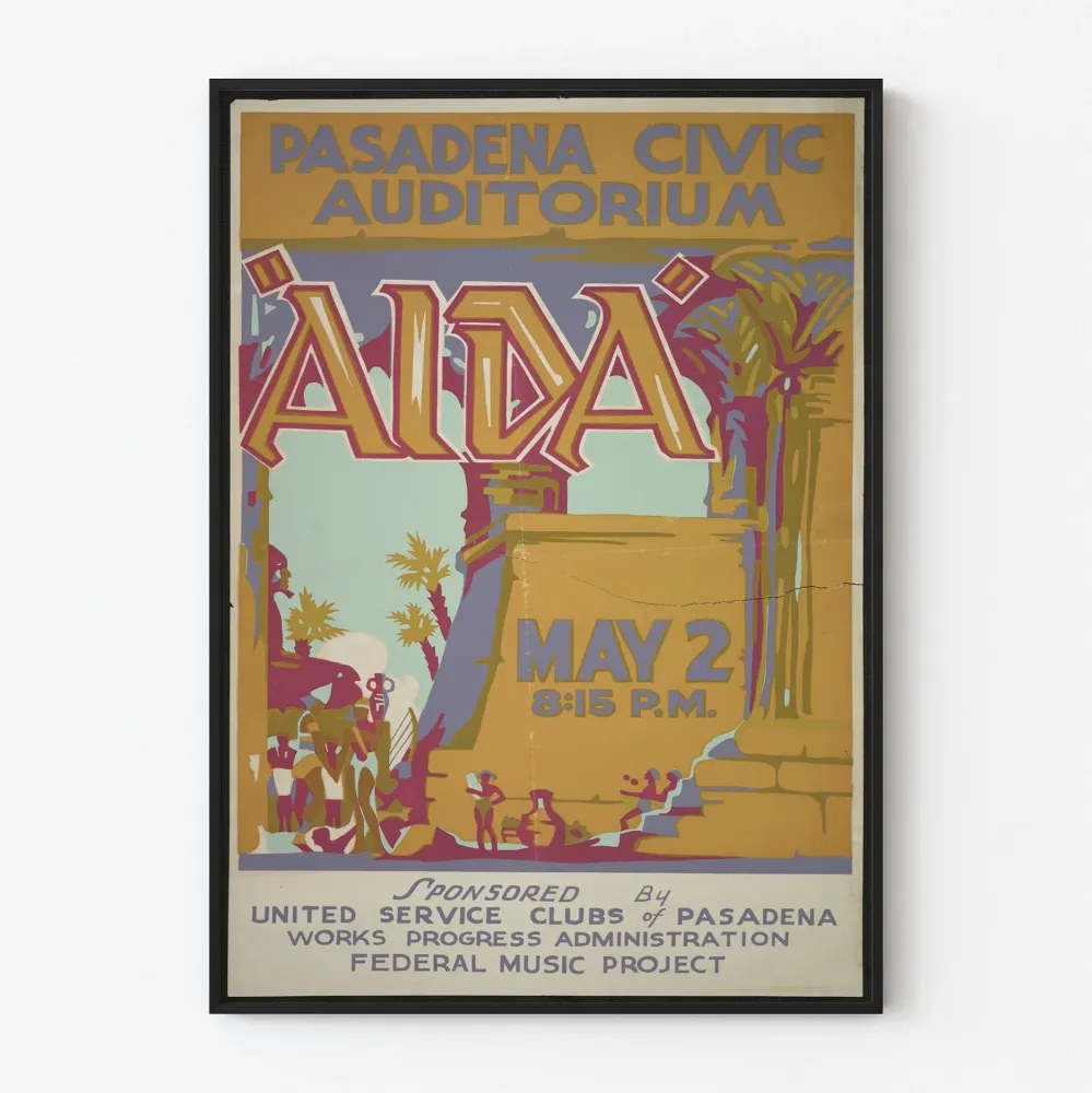 Vintagejuliste Aida - Pasadena Civic Auditorium