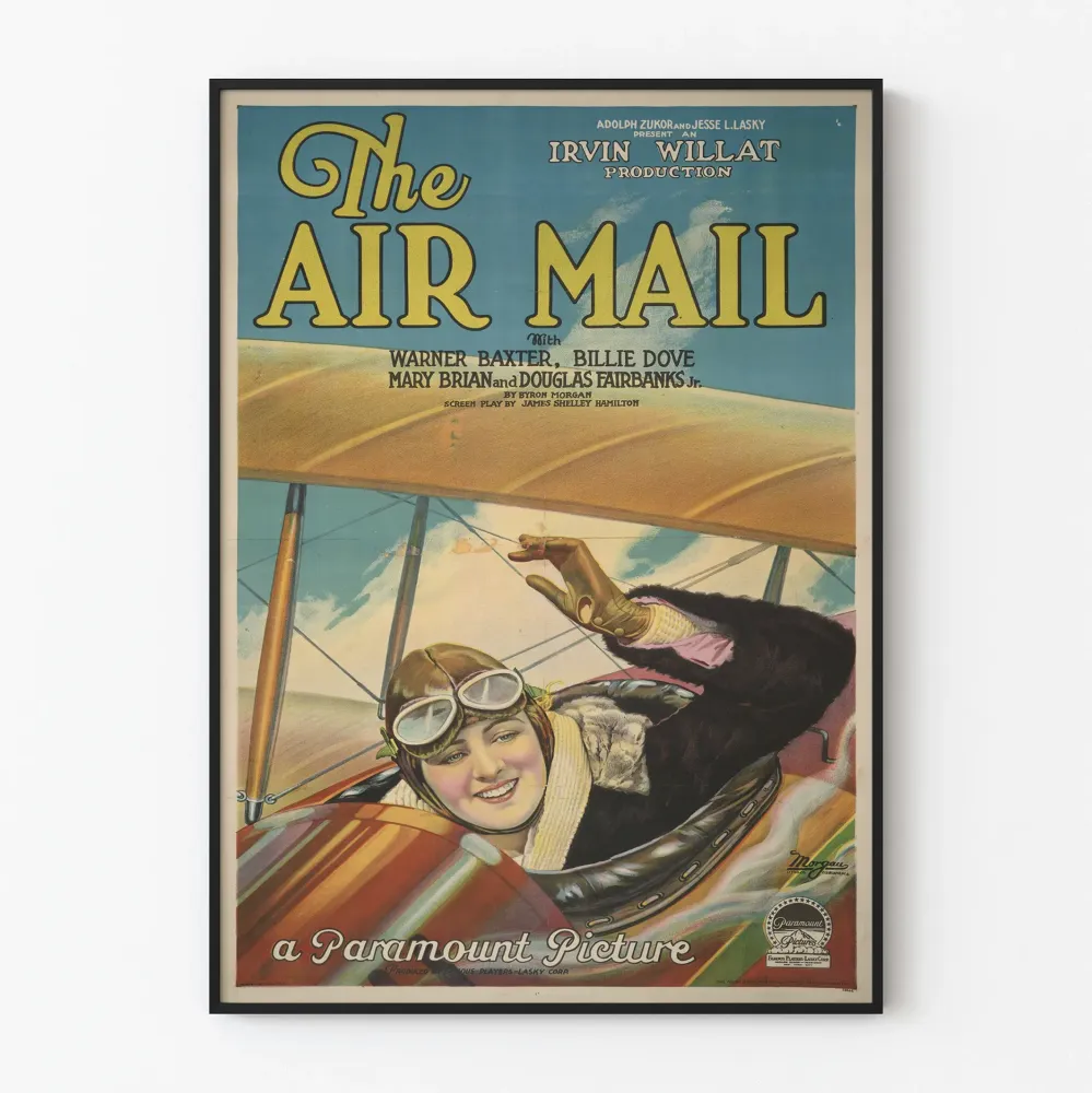 Vintagejuliste Air Mail - Retroilmailun seinäkoristelu