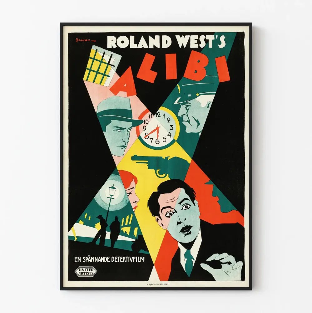 Vintagejuliste Alibi - koristejuliste polar- ja etsivätyyliä