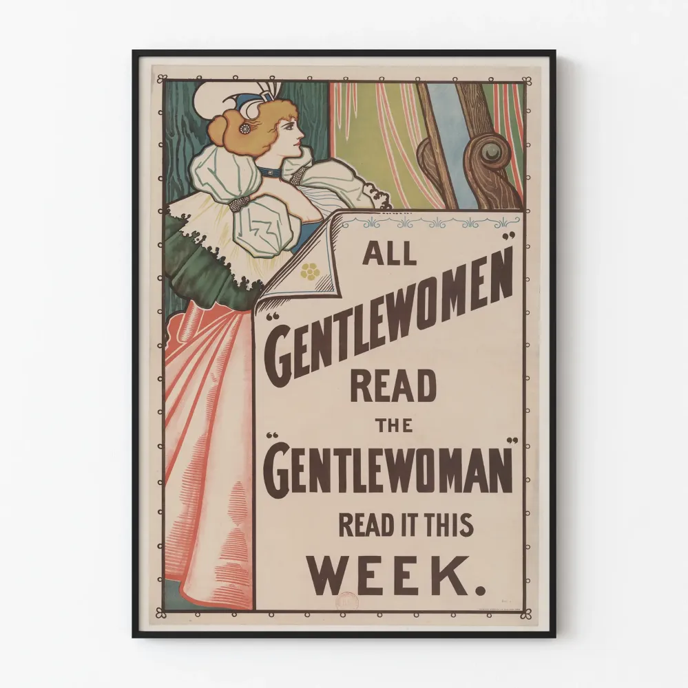 Vintagejuliste All Gentlewomen Read Gentlewoman - Retroseinustakuva