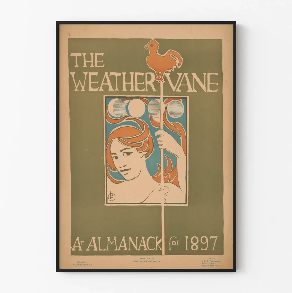 Vintagejuliste Almanakki Weathervane 1897