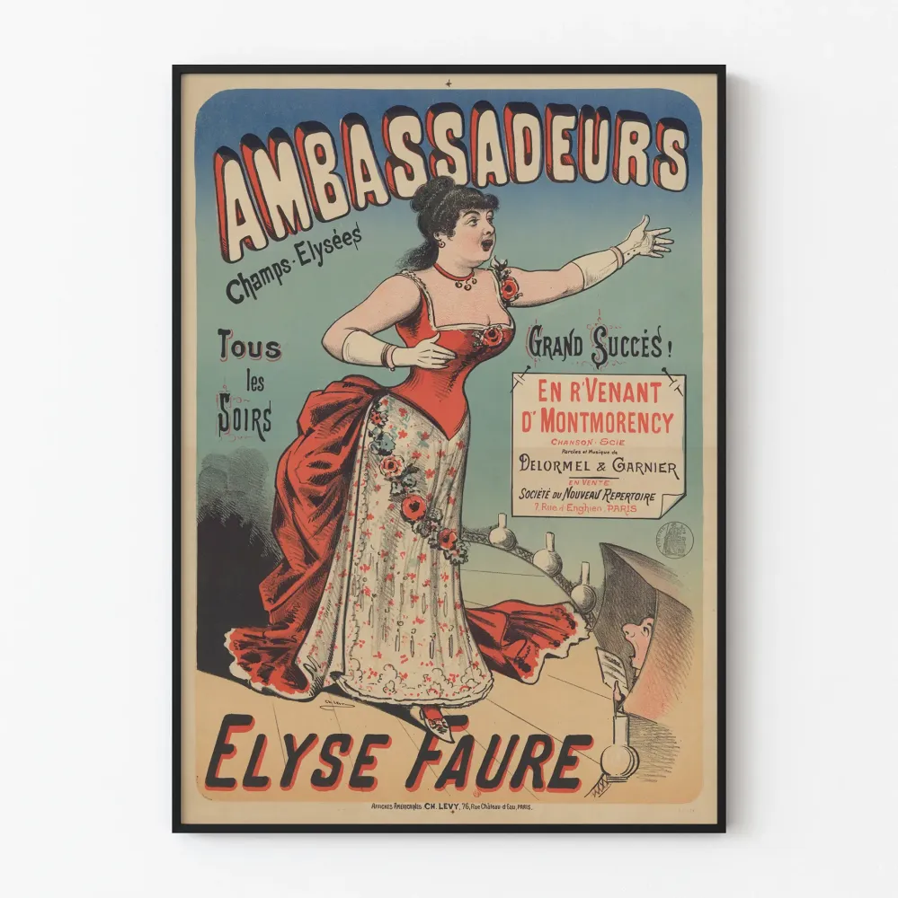 Vintagejuliste Ambassadeurs Champs-Élysées Elyse Faure