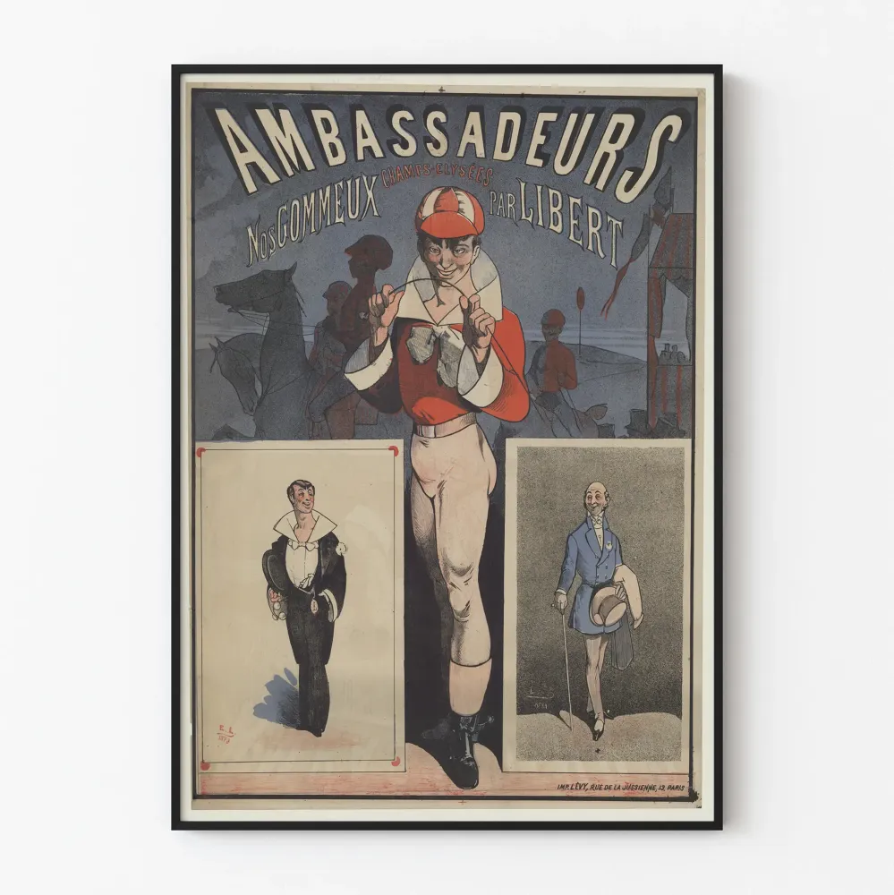 Vintagejuliste Ambassadeurs Nos Gommeux Libert seinäkoristelu varten