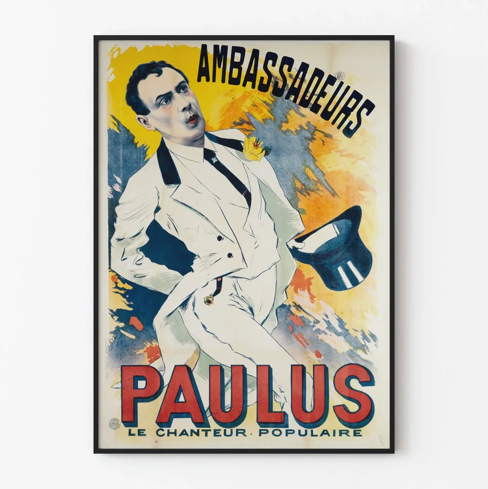 Vintagejuliste Ambassadeurs Paulus suosittu laulaja