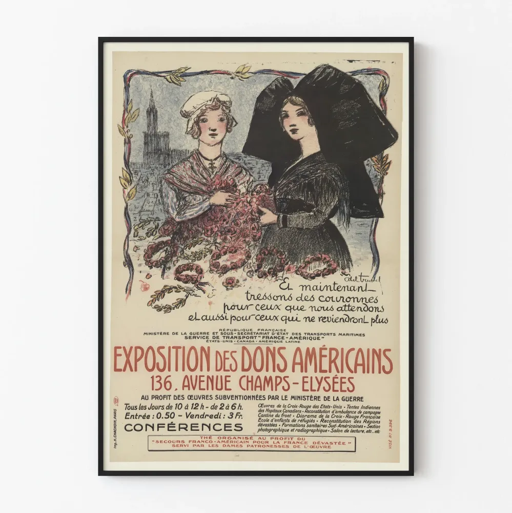 Vintagejuliste Amerikan lahjoittajien näyttelystä - historiallinen seinäkoriste