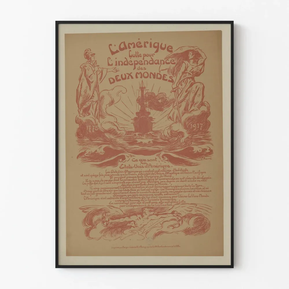 Vintagejuliste Amerikka ja kahden maailman itsenäisyystaistelu