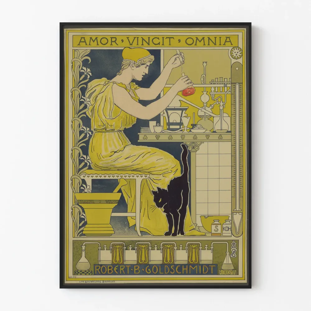 Vintagejuliste Amor Vincit Omnia par Robert B. Goldschmidt