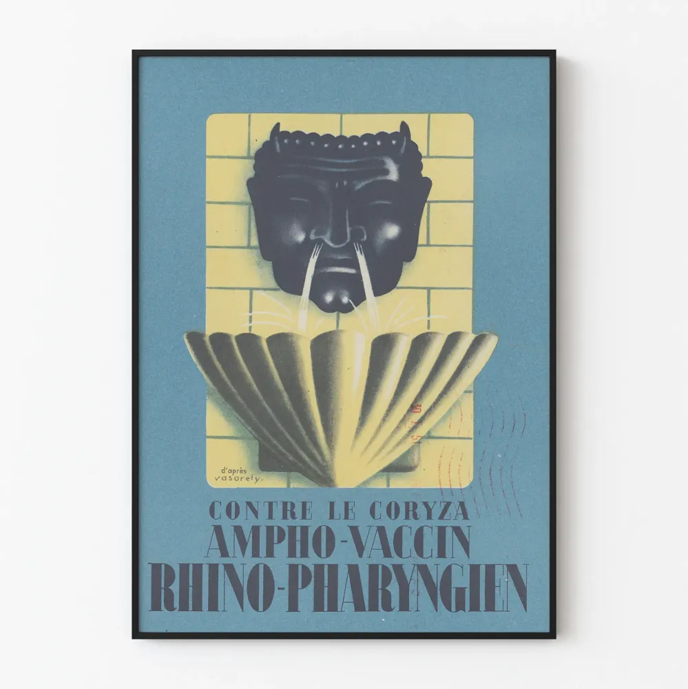 Vintagejuliste Ampho-Vaccin Rhino-Pharyngien vastustamaan nuhakuumetta