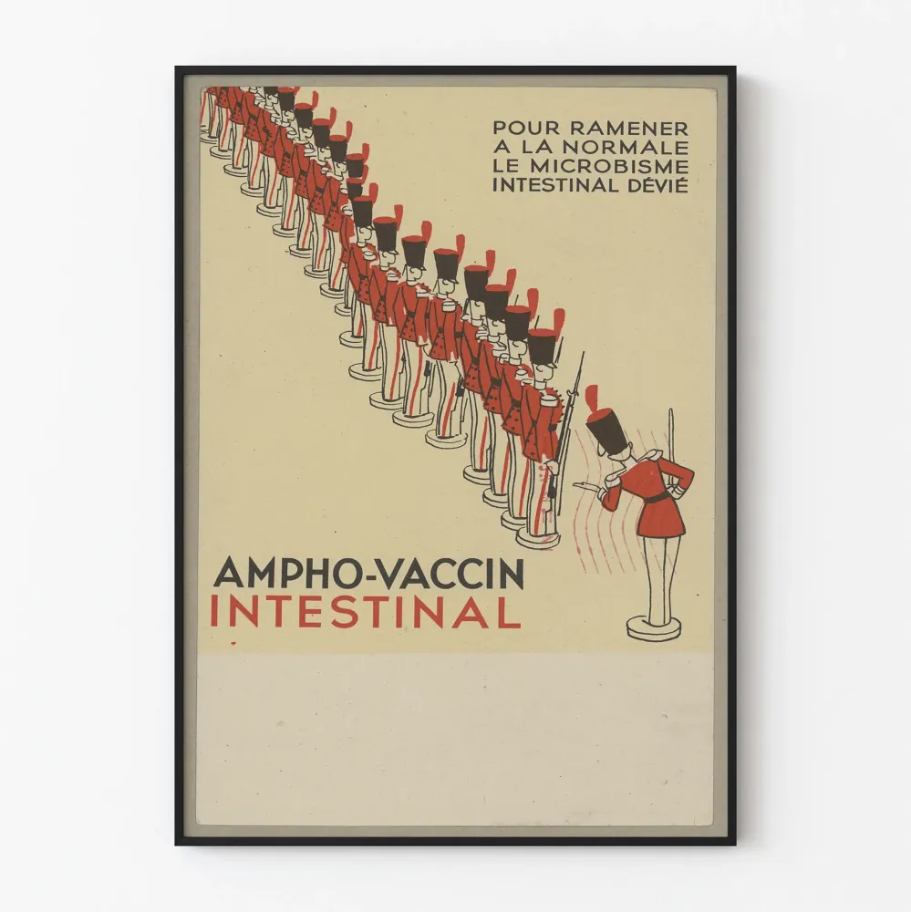 Vintagejuliste Ampho-Vaccin suolistolle seinäkoriste