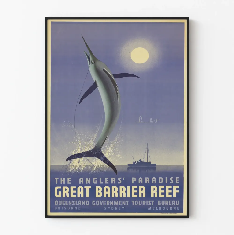 Vintagejuliste Anglers' Paradise Great Barrier Reef