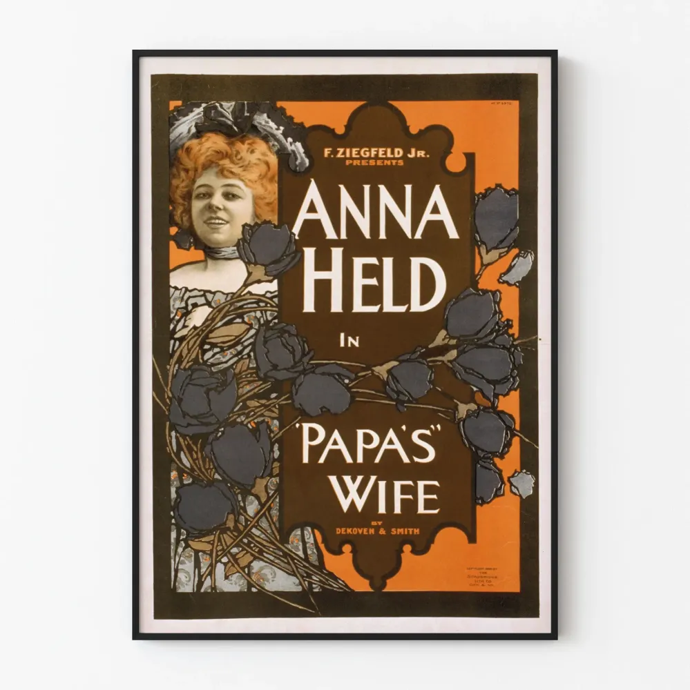 Vintagejuliste Anna Heldistä teoksessa Papa's Wife, F. Ziegfeld Jr.