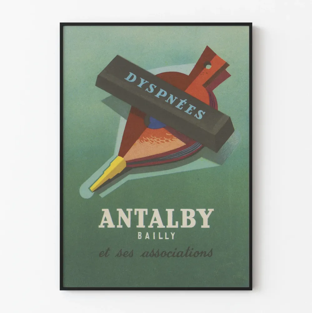 Vintagejuliste Antalby Bailly Dyspnées - Retroseinustarakenne