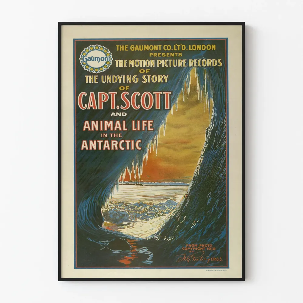 Vintagejuliste Antarktisesta Kapteeni Scott Gaumont
