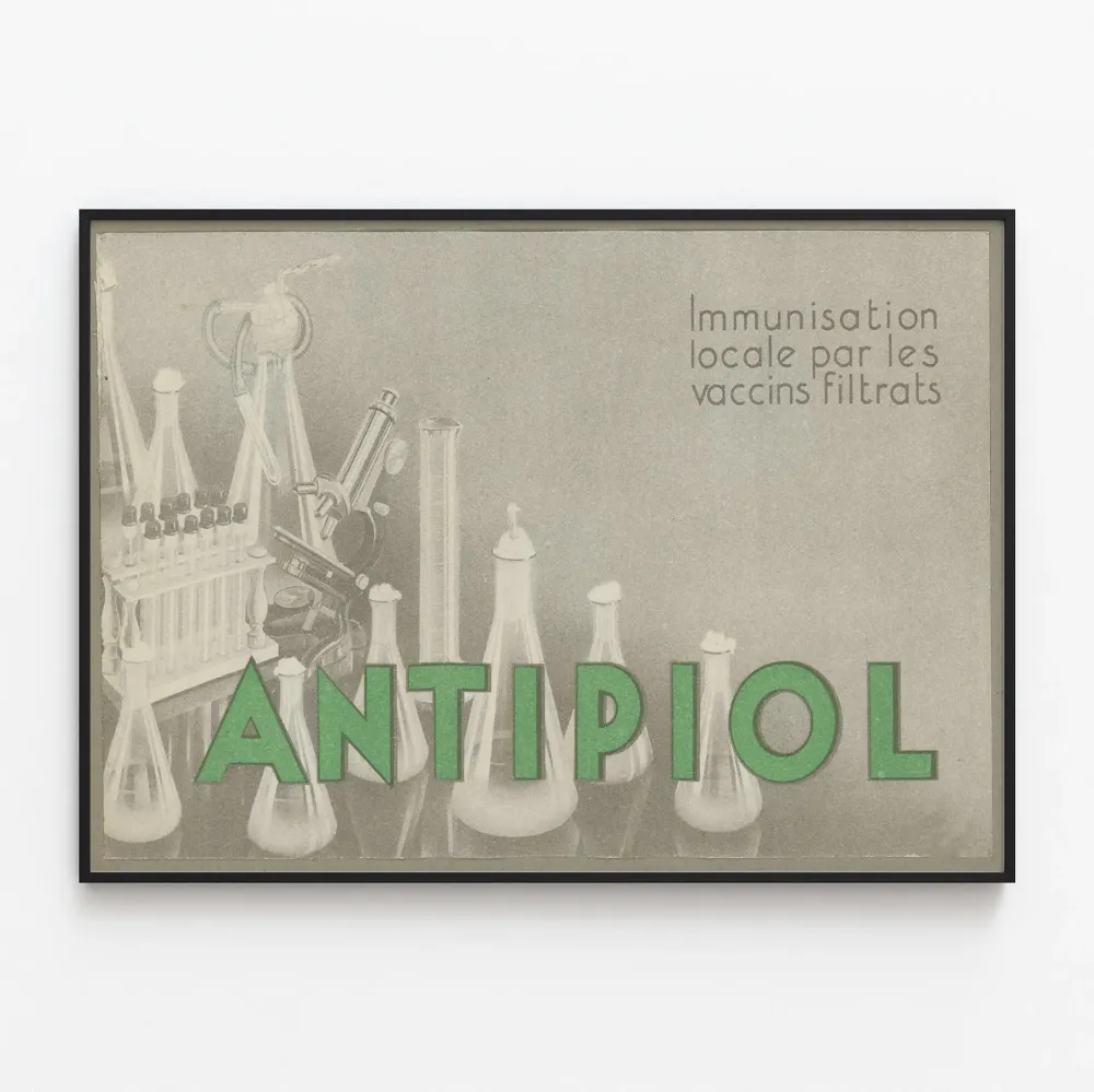 Vintagejuliste Antipiol - Paikallinen immunisaatio suodattamalla rokotteilla