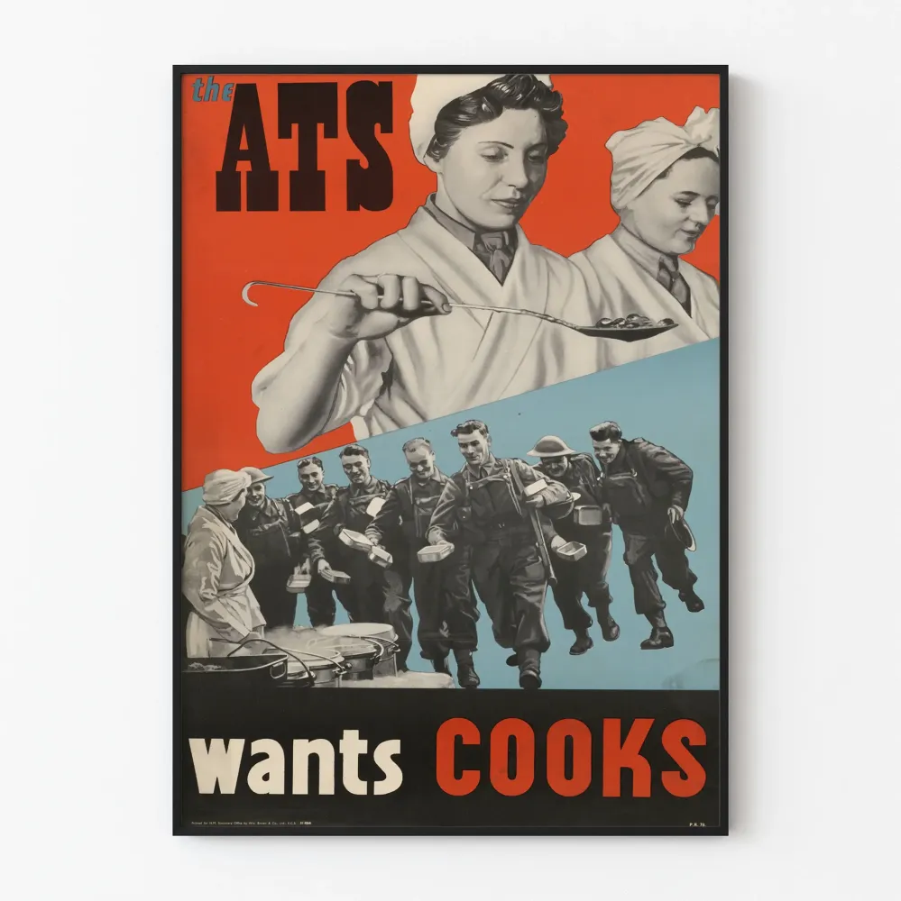 Vintagejuliste ATS Wants Cooks seinäkoristukseen