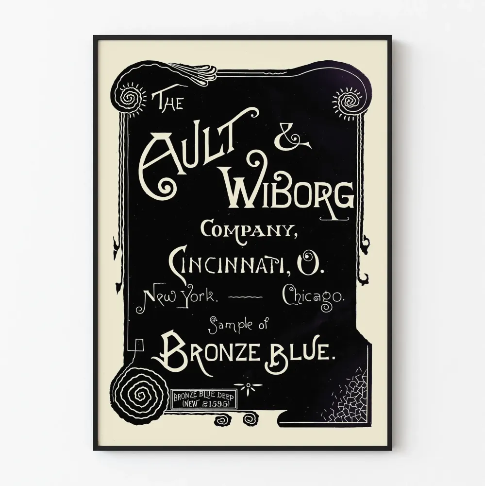 Vintagejuliste Ault & Wiborg Company - Retroseinäkäsitys Bronze Blue